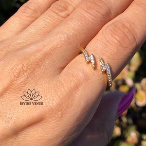 Lightning Bolt Ring ⚡️ Gold Plated Brass